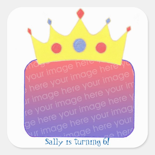 Princess Crown Ajouter Photo Stickers Anniversaire (Devant)