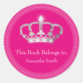 Princess Crown-Buch Runder Aufkleber