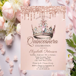 Princess Crown Castle Rose Goldene Tropfen Quincea Einladung