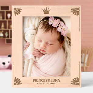 Princess Crown & Daisy Corners Daughter Name Geätzte Rahmen