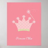 Princess Crown Personalisiert Kids Wall Art