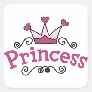 Princess Crown Quadratischer Aufkleber