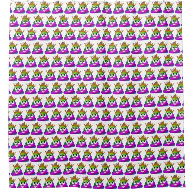 Princess Crown Rainbow Emoji Kackte Duschvorhang (Vorderseite)