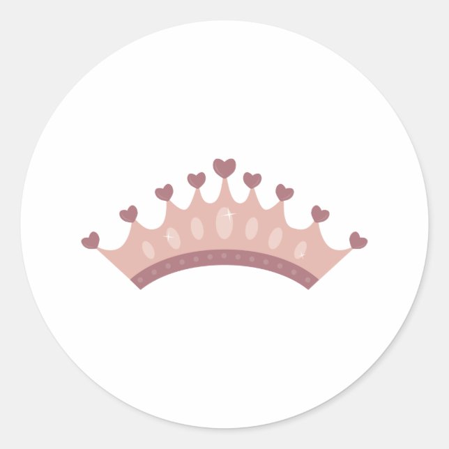 Princess Crown Runder Aufkleber (Vorderseite)