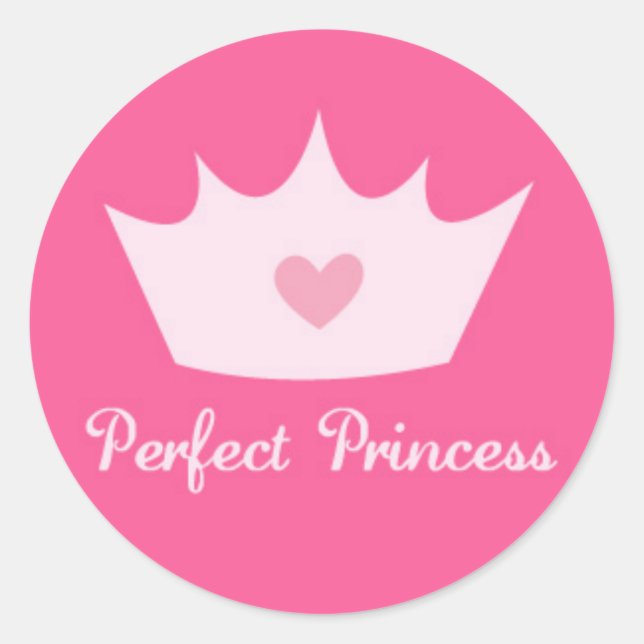 Princess Crown Runder Aufkleber (Vorderseite)