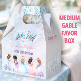 Princess Crown Winter Lila Girl Birthday Medium Geschenkschachtel