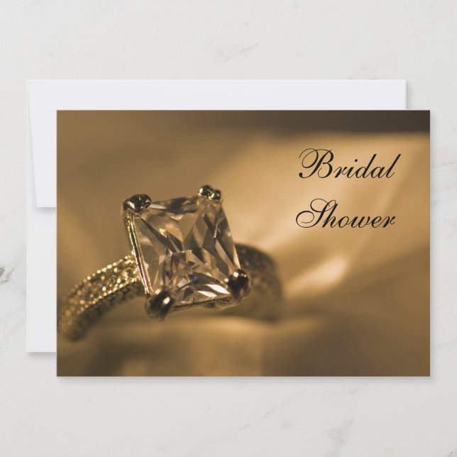 Princess Cut Diamond Verlobung Ring Brautparty Einladung (Vorderseite)