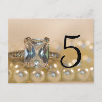 Princess Diamond Ring Pearls Hochzeit Tischnummern