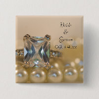 Princess Diamond Ring und White Pearls Wedding