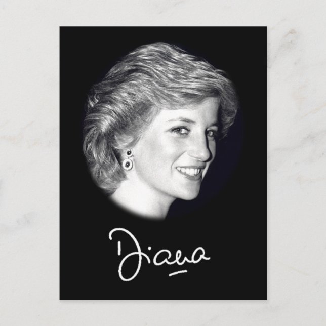 Princess Diana Autograph Postkarte (Vorderseite)