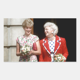 Princess Diana-Barbara Bush Rechteckiger Aufkleber
