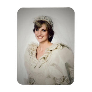 Princess Diana Hochzeitsportrait stilisiert Magnet