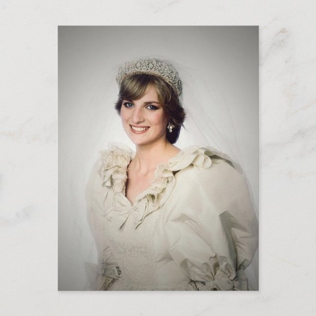 Princess Diana Hochzeitsportrait stilisiert Postkarte (Vorderseite)