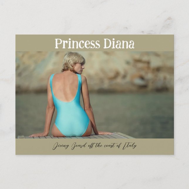 Princess Diana Iconic Image Diving Board Postkarte (Vorderseite)
