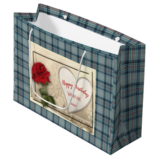 Princess Diana Memorial Tartan Große Geschenktüte (Vorderseite Schrägansicht)