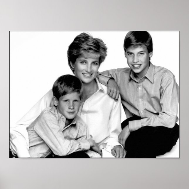 Princess Diana und Söhne Poster (Vorne)