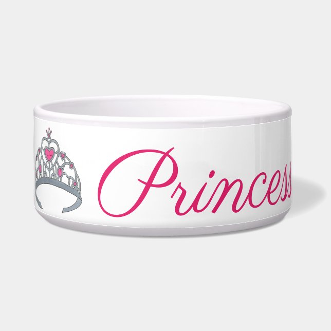 Princess Dog Pink Silver Tiara Royalty Queen Crown Napf (Links)