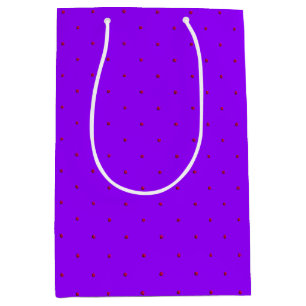 Princess Dots-PINK auf LILA-GIFT-BAG Mittlere Geschenktüte