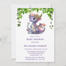 Princess Dragon Florals Girl Babydusche