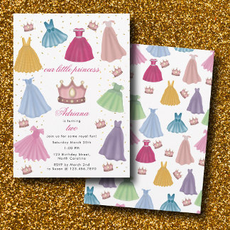 Princess Dress Fairytale Little Girl Geburtstag Einladung