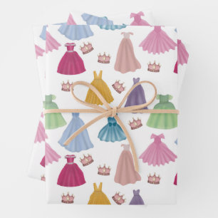 Princess Dress Mairytale Little Girl Pattern Geschenkpapier Set