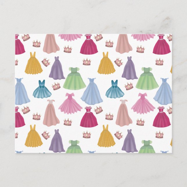 Princess Dress Mairytale Little Girl Pattern Postkarte (Vorderseite)