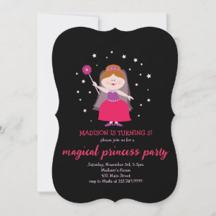 PRINCESS DRUCESS UP Brünett HOUSE Geburtstagsparty Einladung