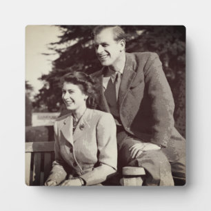 Princess Elizabeth II Prince Philip Fotoplatte