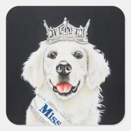 Princess English Retriever Quadratischer Aufkleber