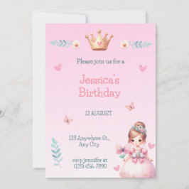 Princess Fairytale Birthday Party Invitation Einladung