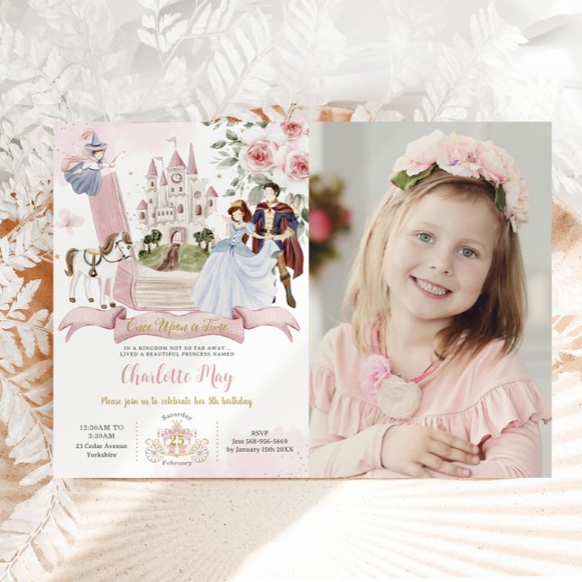 Princess Fairytale Book Once upon the Time Birthda Einladung (Von Creator hochgeladen)