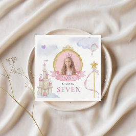 Princess Fairytale Niedlich Pink Girl's Foto Gebur Serviette