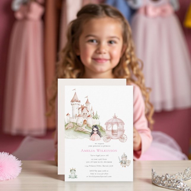 Princess Fairytale Pastel Pink Birthday Einladung (Von Creator hochgeladen)