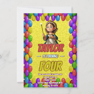Princess Fairytale Royal Hübsch Birthday Einladung