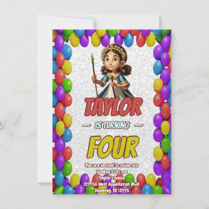 Princess Fairytale Royal Joli Invitation d'anniver