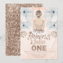 Princess First Birthday Party Beige Glitzer