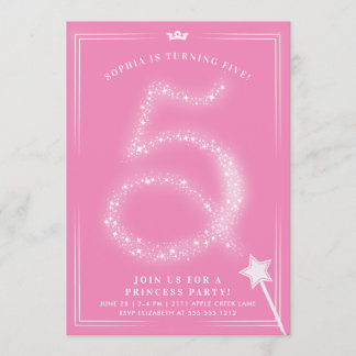 Princess Five Year Old Birthday Girl Einladung