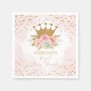 Princess Floral Pink & Gold Baby Dusche Napkins Serviette