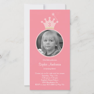 Princess Foto Geburtstagsparty Einladung
