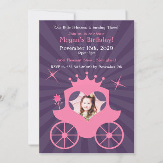 Princess Foto zum Geburtstag Einladung