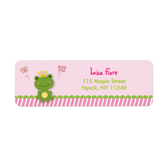 Princess Frog Fairy Tale Adressetiketten (Vorne)