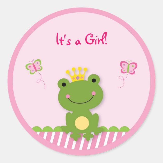 Princess Frog Fairy Tale Umschlag Aufklebers Stick Runder Aufkleber (Vorderseite)