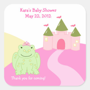 Princess Frog Fairytale SQUARE Gefälligkeitsaufkle Quadratischer Aufkleber