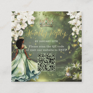 Princess & Frosch Grüne Robe Sweet 16 Quince XV QR Begleitkarte