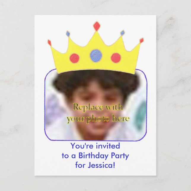 Princess Geburtstag Einladungskarten (Vorderseite)