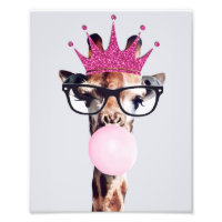 Princess Giraffe bläst Pink Bubble gum