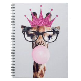 Princess Giraffe bläst Pink Bubble gum Notizblock