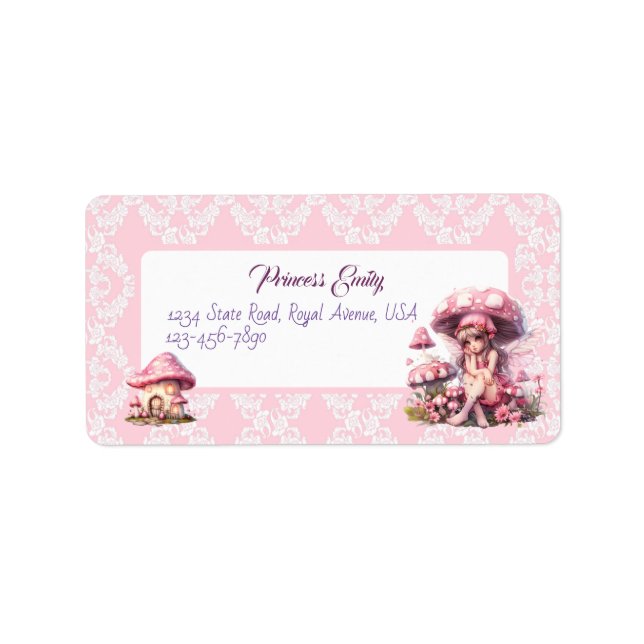 Princess Girl Address Adressaufkleber (Vorne)