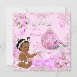 Princess Girl Baby Dusche Rosa Tragetieren Ethnisc Einladung