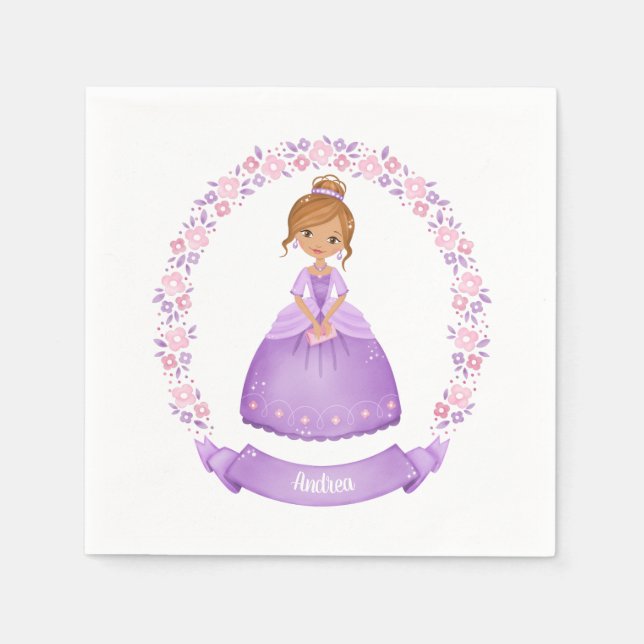 Princess Girl Birthday Party Serviette (Vorderseite)